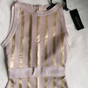 BLUSH BANDAGE SLEEVELESS MIDI DRESS + GOLD LINING✨